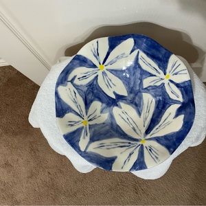 Wavy Rim Bowl Hand Painted